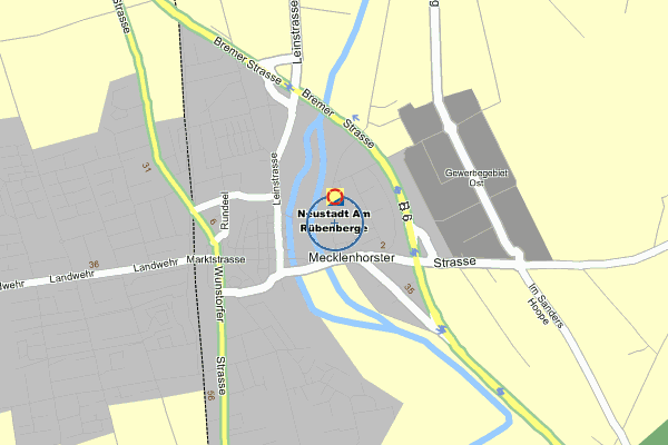 Freibad Anfahrt 1km